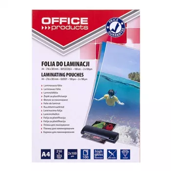 PBS CONNECT OFFICE PRODUCTS Folie de laminare A4 2x100 microni lucioasă 100 foi transparentă