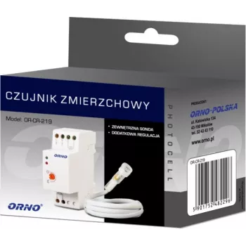 ORNO OR-CR-219 Senzor crepuscular pentru șină DIN cu fotorezistor extern, 230V AC, 10A, 2-100 Lux