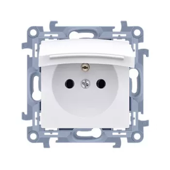 KONTAKT SIMON 10 Modul priză albă 1x Z/U cu capac IP44 borne cu șurub 16A 250V