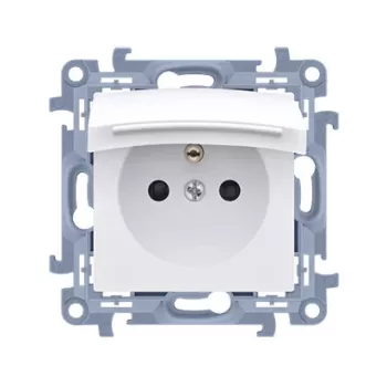 KONTAKT SIMON 10 Priză simplă cu împământare albă IP44 borne cu șurub 16A 250V