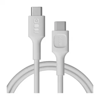 Cablu Green Cell PowerFlex cu încărcare rapidă USB-C la USB-C 100W alb 1,2 m