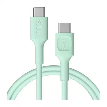 Cablu Green Cell PowerFlex cu încărcare rapidă USB Type-C la USB Type-C 100W verde mentă 1,2 m