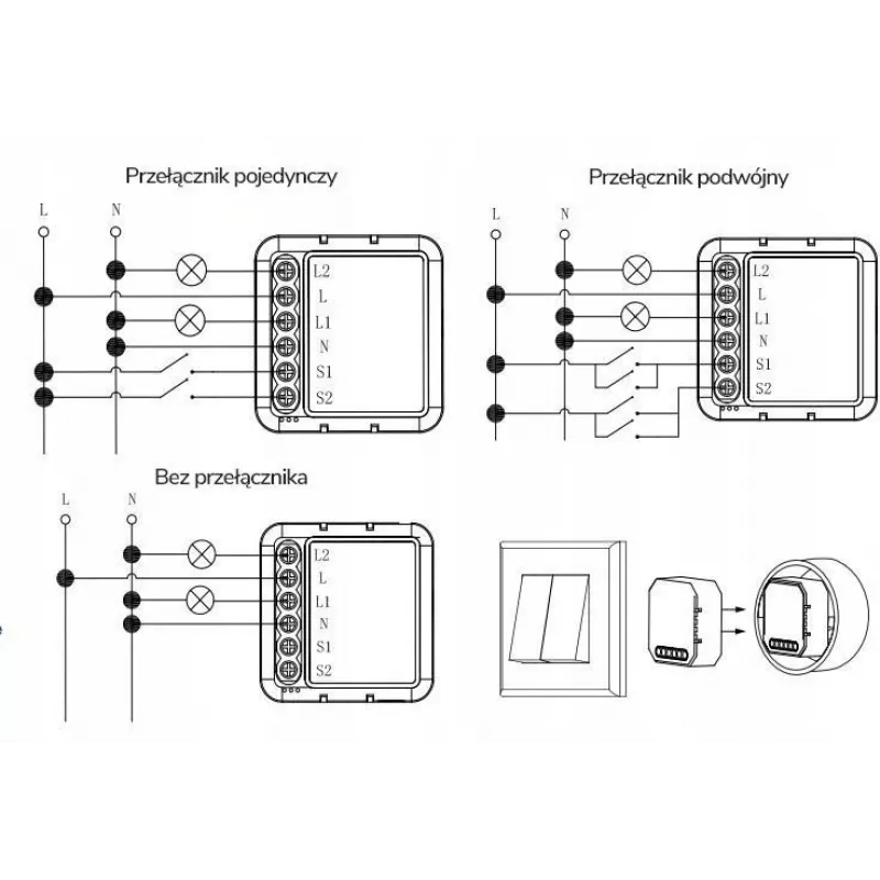 Modul dimmer inteligent mini OXT cu 2 canale WiFi TUYA T226