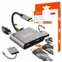 Hub USB-C ZENWIRE 4-în-1 adaptor 2x HDMI 4K USB 3.0 gri spațial BYL-2309
