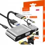 Adaptor hub USB-C multiport ZENWIRE 4-în-1 HDMI 4K VGA USB-A gri spațial BYL-2310
