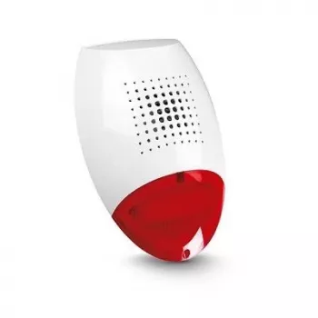 Sirenă exterioară cu fir SATEL SP-500 R cu flash, carcasă roșie, LED alb