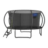 Trambulină MERACH MR-2429B2, 3,6 m (12 ft) cu plasă de siguranță și scară, negru/albastru