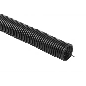 OLLO Flexible Corrugated PVC UV 320N Conduit with Pilot Wire 50/43 mm, 25 m, Black