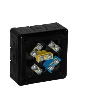 VIPLAST VP-41 Cutie de derivație de suprafață cu borne, 12 intrări cablu, IP55, negru, 98x98x42mm