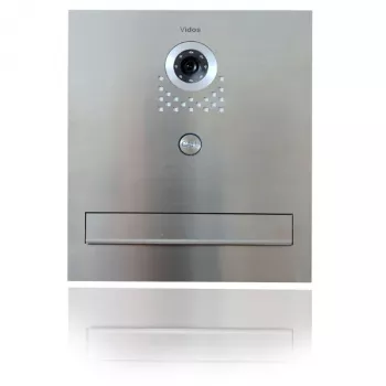 VIDOS S551-SKM Cutie poștală cu videointerfon integrat, oțel inoxidabil periat, montaj îngropat