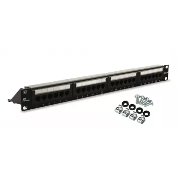 GETFORT PGF-5EUTP24-B4 patch panel Cat.5e UTP cu 24 porturi 1U 19 inch pentru rack, negru
