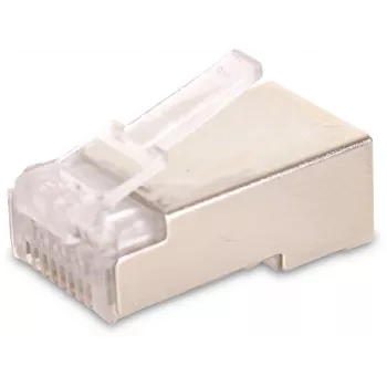 GETFORT RJ45 Cat.6 Conector ecranat 8P8C (100 bucăți) - contacte aurite, transparent
