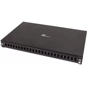 GETFORT GF-FO02-SX patch panel fibră optică 24 porturi SC simplex 1U 19 inch pentru rack cu șine glisante