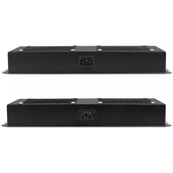 Panou cu ventilatoare de rack Getfort GF-FAN2 1U 19 inch cu 2 ventilatoare, negru