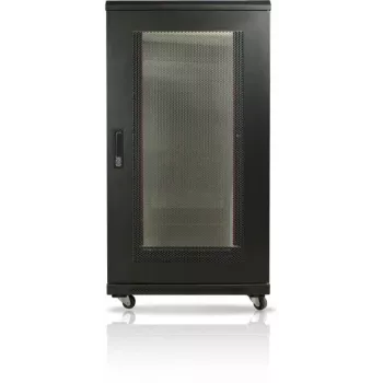 Dulap rack de podea GETFORT 19 inch 22U 600x600mm cu uși din oțel perforat, negru