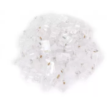 Conector RJ45 Cat.5e pass-through UTP 8P8C, 100 bucăți