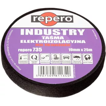 Bandă izolatoare electrică PVC REPERO 735 Industry 19mm x 25m neagră
