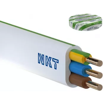 Cablu electric NKT instal PLUS YDYp 3x2,5 mm² 100m alb