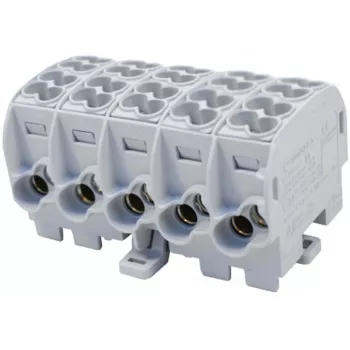 SIMET SIMBLOCK SCB 25-5X Bloc de distribuție Al/Cu 1x25mm² intrare 5x1,5-16mm² ieșire gri