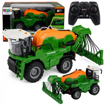 LEAN TOYS Combine agricolă cu funcție de pulverizare, lumini, sunete, 1:24