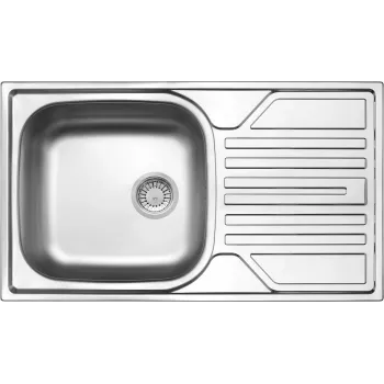 DEANTE Chiuvetă din oțel inoxidabil cu 1 cuvă și scurgător - Sifon 3.5 inch