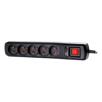 Prelungitor Getfort cu protecție la supratensiune 5A 3m negru