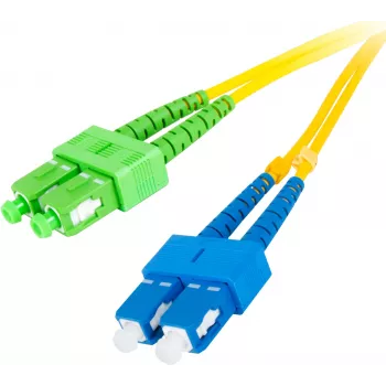 Cablu patch fibră optică GETFORT monomod SC/UPC la SC/APC duplex 5m LSZH