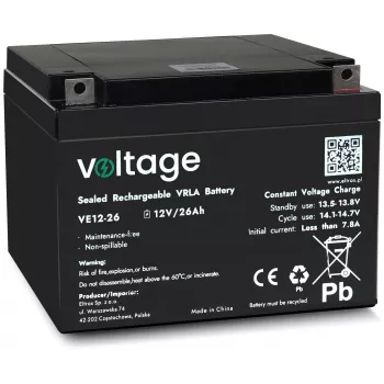 Acumulator AGM VOLTAGE 12V 26Ah VE12-26 (durată de viață 6-9 ani)