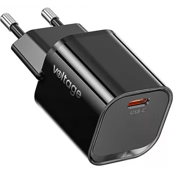 Încărcător GaN Voltage Mini 20W PD 3.0 QC 3.0 USB-C negru