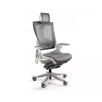 Scaun ergonomic de birou UNIQUE Wau 2 NW41, mesh antracit/alb