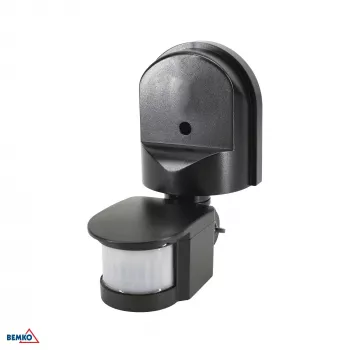 Senzor de mișcare PIR BEMKO 1200W 180° negru