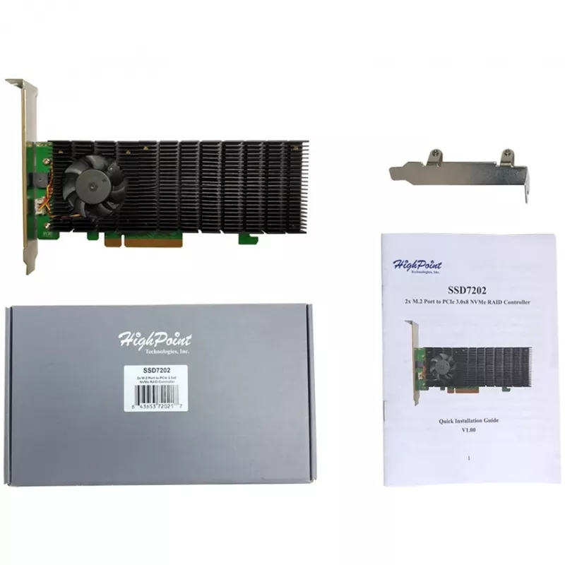 Controller de stocare RAID NVMe HighPoint SSD7202