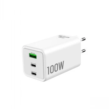 GRATEQ HALTI Încărcător de perete GaN PD/PPS 2xUSB-C/1xUSB-A 100W Negru