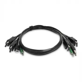 StarTech.com SK2DPMMKVM06-TAA Dual DisplayPort KVM Cable, USB 2.0, 3.5 mm Audio, 1.8 m