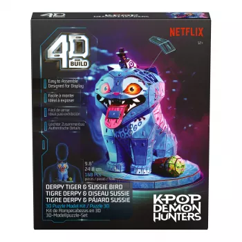 Set de construcție 3D SPINMASTER 4D Build - K-Pop Demon Hunters - Derpy Tiger and Sussie Bird, puzzle 3D