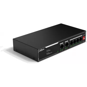 DAHUA SF1006LP Switch PoE neadministrat, 6 porturi, 4 porturi PoE, buget 36W, desktop