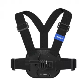Suport cu curea pentru piept TELESIN pentru camere de acțiune Insta360 GoPro SJCAM DJI Xiaomi - negru