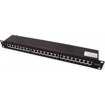 Patch panel VALUE 19 inch Cat6A/Class EA 24 porturi ecranat negru