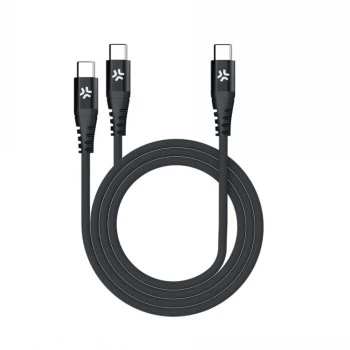 Cablu CELLY USB-C la 2 USB-C 100W Power Delivery