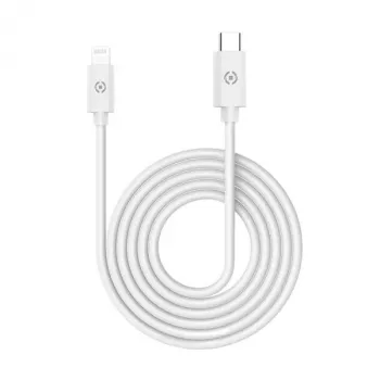 Cablu CELLY Lightning la USB-C 60W - 1,2m alb certificat MFi