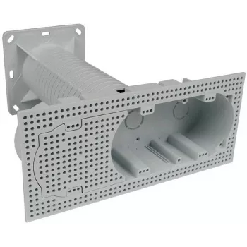 Cutie de instalație KOPOS KEZ-3_KB cu 3 module pentru fațade termoizolate, portocaliu