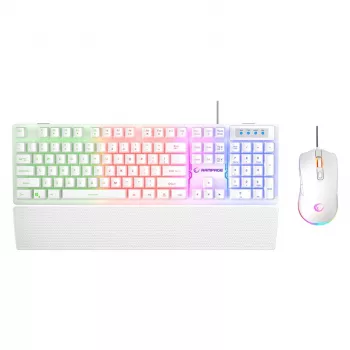 Set tastatură și mouse cu fir Rampage Fortuna alb