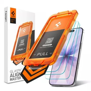 Folie de protecție din sticlă securizată Spigen Glas.tR AlignMaster Slim 3-Pack pentru Apple iPhone 17