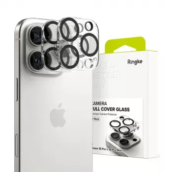 Protector cameră Ringke pachet de 2 pentru iPhone 16 Pro / 16 Pro Max transparent