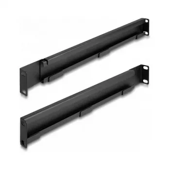 Set șine de susținere DELOCK 19 inch reglabile 368-600 mm pentru rack de rețea 1U negru 2 bucăți