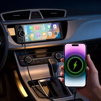 Autoradio 1DIN KRUGER & MATZ KM2016 cu Apple CarPlay și Android Auto, ecran tactil LCD de 7 inch, Bluetooth 5.0, tuner FM/AM, 4x45W