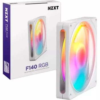 Ventilator NZXT F140 RGB White 140mm PWM cu RGB adresabil