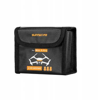 Geantă de transport pentru baterii SUNNYLIFE pentru DJI Mini 3 Pro / Mini 4 Pro - pentru 3 acumulatori Li-Po (neagră)