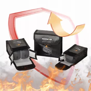 SUNNYLIFE Geantă de depozitare ignifugă pentru baterii pentru 3x baterii DJI Mavic 4 Pro - Negru
