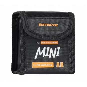 SUNNYLIFE Geantă de siguranță ignifugă pentru baterii pentru 2x baterii DJI Mini 5/4/3 Pro / Mini 3 / Lito 1 / Lito X1